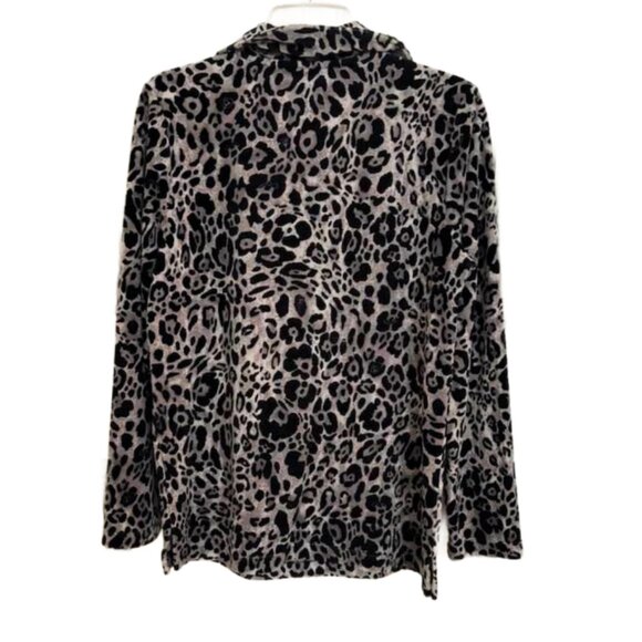 Jones New York Sport, Women’s 1/4 Zip, Leopard Print, So Soft Velour Top Size S - Picture 6 of 6